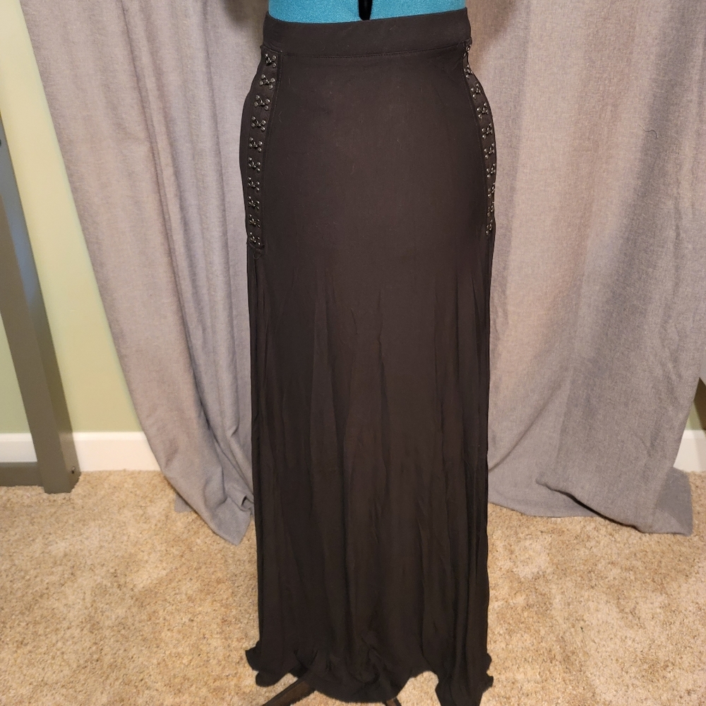 Killstar Snarl black maxi skirt size small